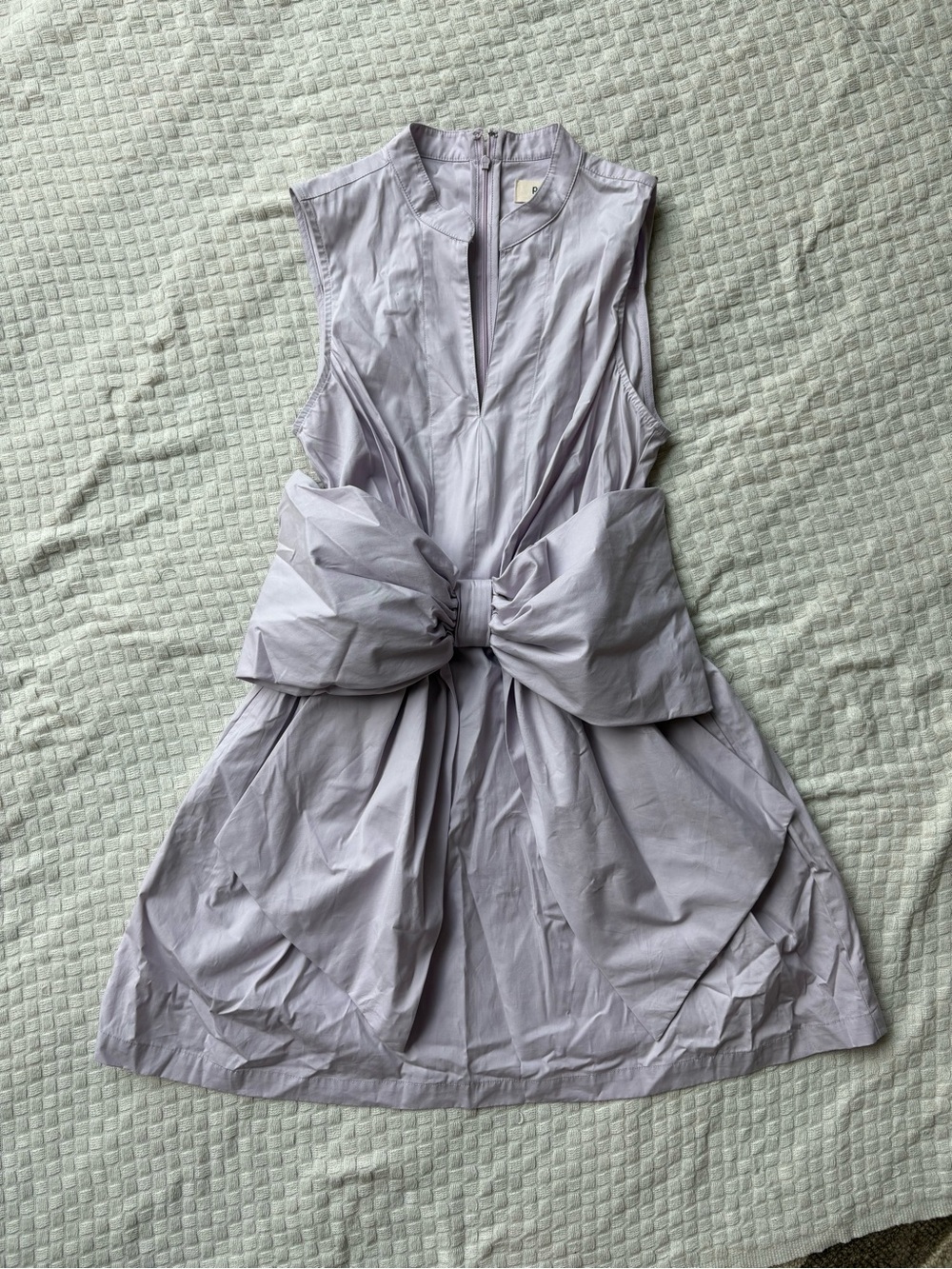 Sleeveless Mini Dress with Bow Detail - Light Lavender
